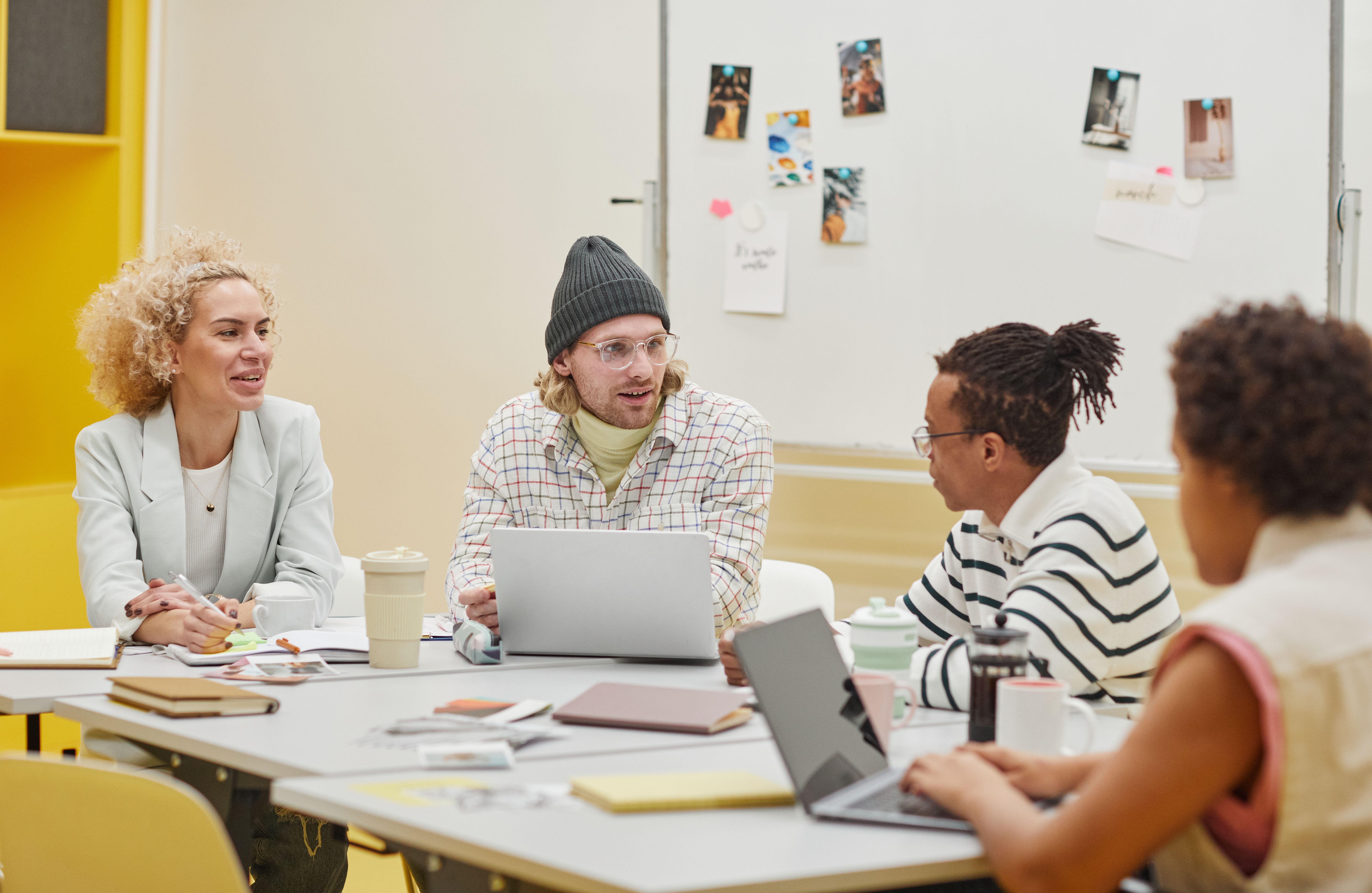 A diverse creative team developing ideas together